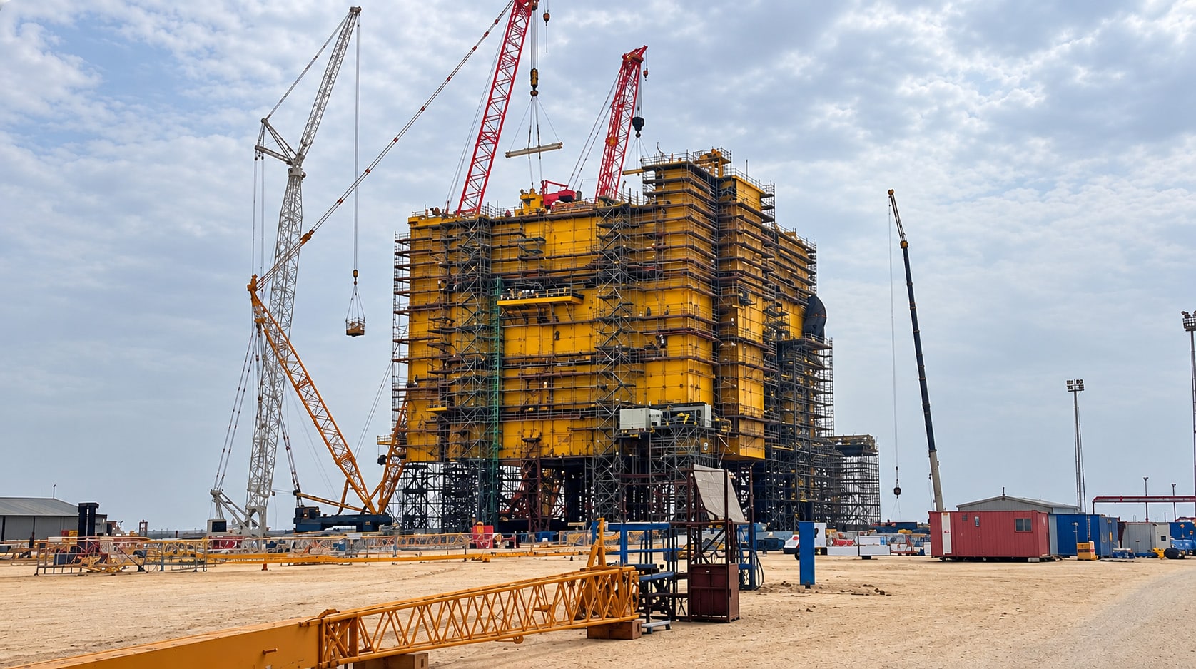 Módulo offshore industrial en el puerto para el proyecto LANWIN2